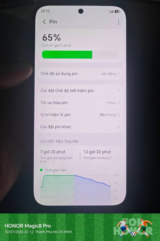 Thời lượng pin HONOR X80 Pro Max khi sử dụng hoàn toàn bằng 4G