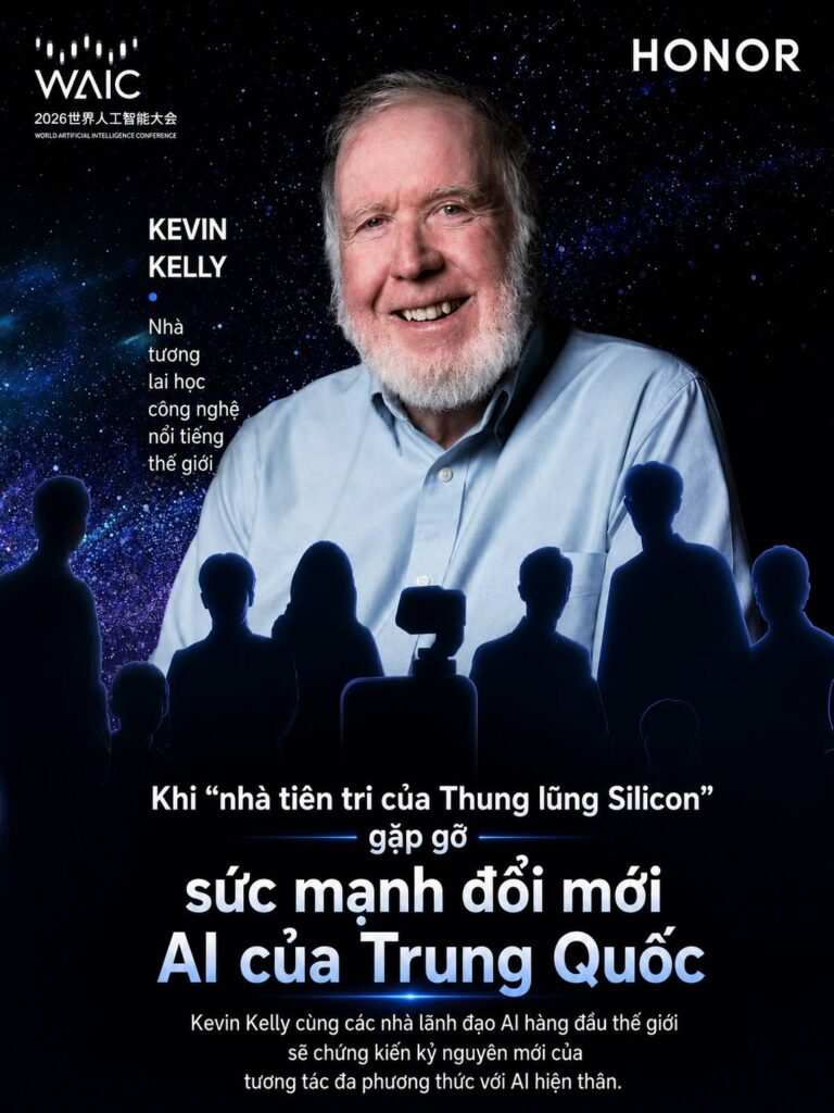Kevin Kelly tham dự diễn đàn HONOR WAIC 2026 về Agentic OS